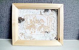 藝術展廳樺樹皮烙畫圖片