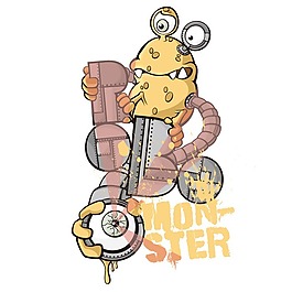 印花矢量圖 男童 卡通形象 文字 英文 免費素材