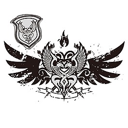 印花矢量圖 徽章標(biāo)記 軍旅風(fēng)格 鷹 火苗 免費(fèi)素材