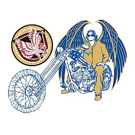 印花矢量圖 交通工具 摩托車 標(biāo)記 翅膀 免費(fèi)素材