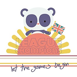 印花矢量圖 嬰童 卡通動(dòng)物 熊 米字旗 免費(fèi)素材