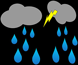 云的閃電和雨