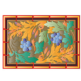 印花矢量圖 民族風(fēng)格 黃色 灰色 優(yōu)雅植物 免費(fèi)素材