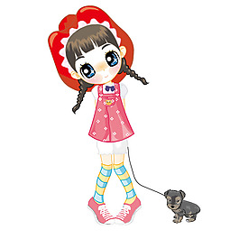 印花矢量圖 時尚休閑女裝 人物 女孩 粉紅色 免費素材