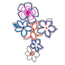 位圖 成熟優(yōu)雅女裝 優(yōu)雅植物 毛衫印花 免費(fèi)素材
