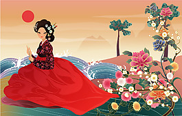 印花矢量圖 時(shí)尚休閑女裝 抽象 免費(fèi)素材