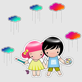位圖 可愛卡通 T恤印花圖案 色彩 免費素材