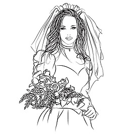 印花矢量圖 抽象人物色彩 黑白色 女人 免費(fèi)素材
