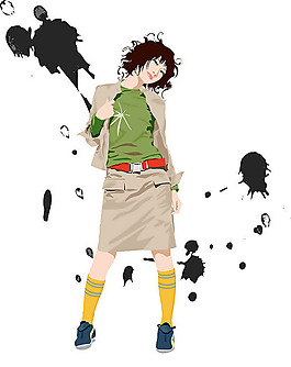 位圖 抽象人物 美女 女人 墨點 免費素材