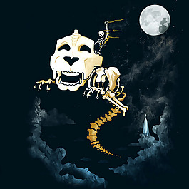 位圖 抽象 靈異 骷髏 插畫 免費(fèi)素材