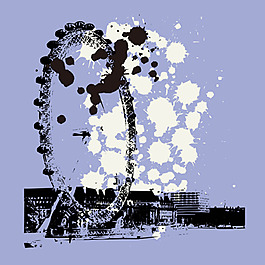 印花矢量圖 圖案概括 風(fēng)景建筑 色彩 藍(lán)色 免費(fèi)素材