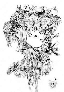 位圖 色彩 插畫 黑白色 藝術(shù)效果 免費(fèi)素材
