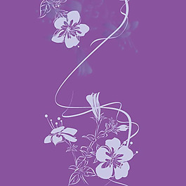 印花矢量圖 色彩花卉 紫色 白色 免費素材