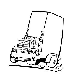 印花矢量圖 貨車 交通工具 色彩 黑白色 免費素材