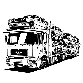 印花矢量圖 貨車 交通工具 色彩 黑白色 免費(fèi)素材