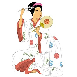 印花矢量圖 人物 女人 色彩 黑白色 免費素材