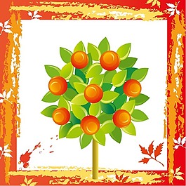 印花矢量圖 色彩 橙色 綠色 黃色 免費(fèi)素材