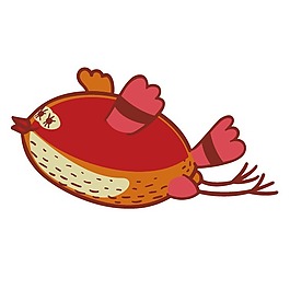 印花矢量圖 鳥類 小鳥 色彩 紅色 免費素材
