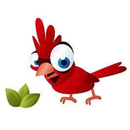印花矢量圖 鳥(niǎo)類 可愛(ài)卡通 色彩 紅色 免費(fèi)素材