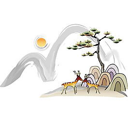 印花矢量圖 色彩 灰色 黃色 樹 免費(fèi)素材