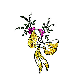 绣花 内衣绣花 色彩 蝴蝶结 黄色 免费素材