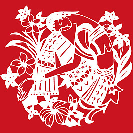 印花矢量圖 人物 女人 色彩 紅色 免費素材