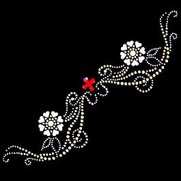 燙鉆 花邊 花卉 色彩 黑白色 免費(fèi)素材