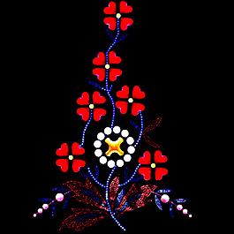 燙鉆 花卉 色彩 黑白色 紅色 免費(fèi)素材
