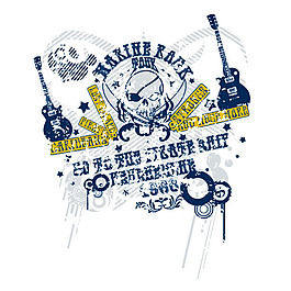 印花矢量圖 圖案概括 文字 英文 藍色 免費素材