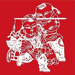 印花矢量圖 人物 色彩 白色 紅色 免費素材