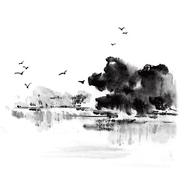 印花矢量圖 色彩 水墨畫 黑白色 水墨畫 免費素材