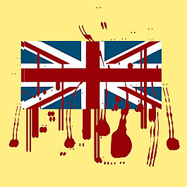 印花矢量圖 徽章標(biāo)記 色彩 米字旗 黃色 免費(fèi)素材