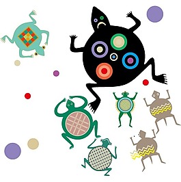 印花矢量圖 動(dòng)物 青蛙 色彩 五顏六色 免費(fèi)素材