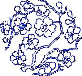 青花瓷圖案 桃花