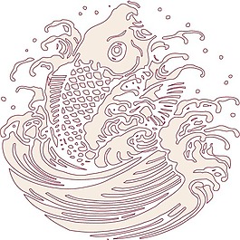 印花矢量图 动物 鱼 海洋生物 色彩 免费素材