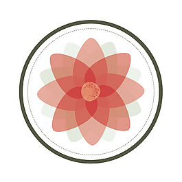 印花矢量圖 徽章標(biāo)記 花卉 色彩 紅色 免費(fèi)素材
