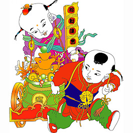位圖 人物 兒童 漢字 色彩 免費素材