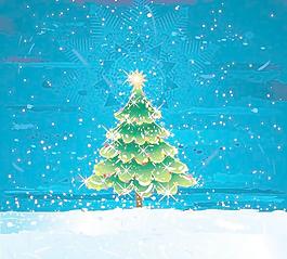 雪地上的圣誕樹矢量