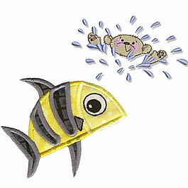 貼布 動物 魚 海洋生物 卡通 免費(fèi)素材