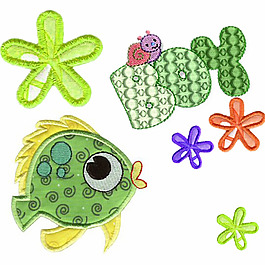 貼布 動物 魚 海洋生物 卡通 免費(fèi)素材