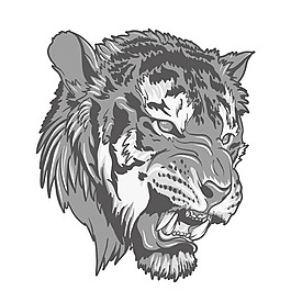 印花矢量图 动物 凶猛 色彩 灰色 免费素材
