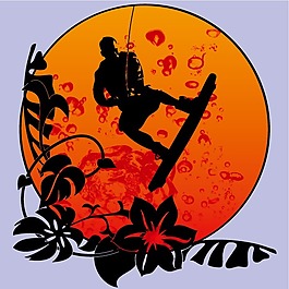 印花矢量圖 色彩 黑色 橙色 紅色 免費(fèi)素材