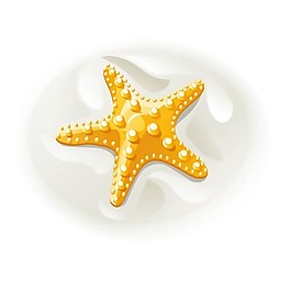 印花矢量圖 海星 色彩 黃色 灰色 免費素材