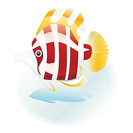 印花矢量圖 動物 魚 海洋生物 抽象 免費素材