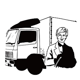 印花矢量圖 貨車 交通工具 色彩 黑白色 免費素材