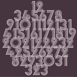 印花矢量圖 文字 數(shù)字 色彩 紅褐色 免費素材