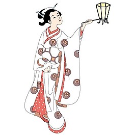 印花矢量圖 人物 女人 色彩 黑白色 免費素材