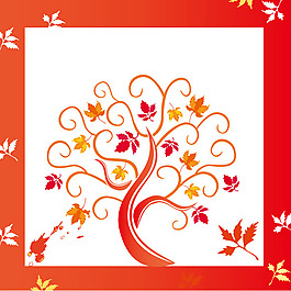 印花矢量圖 色彩 紅色 黃色 樹(shù) 免費(fèi)素材