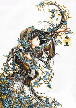 位圖 人物人物 少女 玫瑰花 色彩 免費(fèi)素材