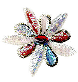 烫钻 花卉 珠片 色彩 红色 免费素材